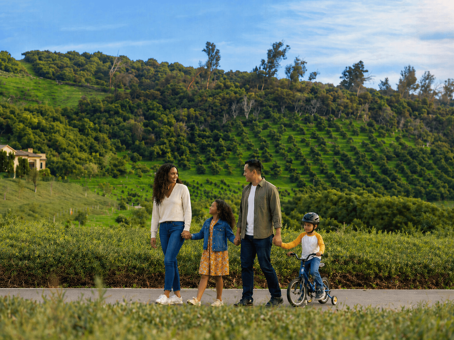 Family enjoying outdoor lifestyle in Orchard Hills, Irvine CA